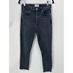 AGOLDE Nico High Rise Slim Fit Ankle Crop Black Wash Jeans Size 26‎